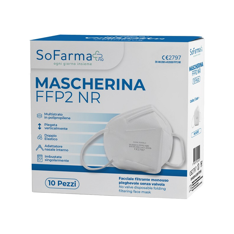 MASCHERINA FFP2 BIANCA 10PZ SF+